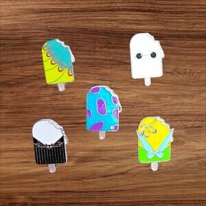 5 Ice Cream Disney Parks Trading Pins, Plus 2 Bonus Pins